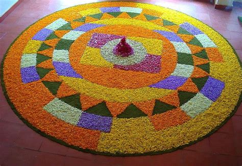 Floral art-Pookalam-Onam-Kerala | Pookalam design, Onam pookalam design ...