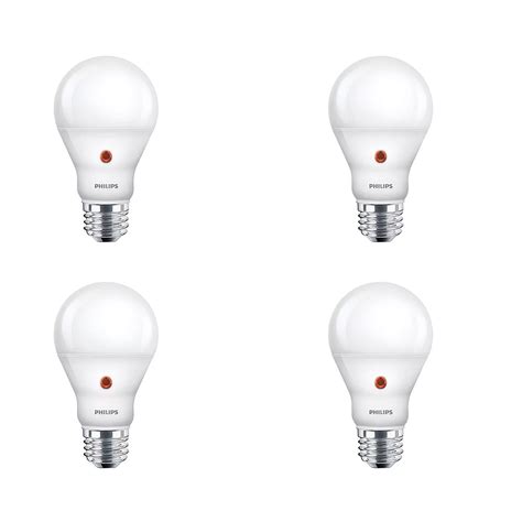 Philips 8W=60W Dusk to Dawn Soft White A19 LED Light Bulb (4-pack ...