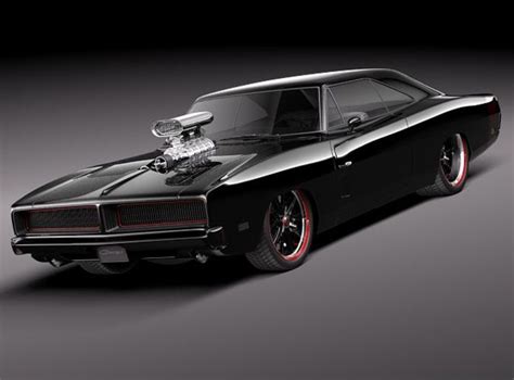 Dodge Charger 1969 custom 3D Model MAX OBJ 3DS FBX C4D LWO LW LWS ...