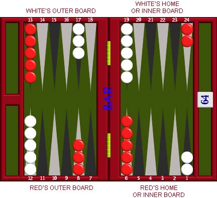 Backgammon Board Setup Diagram