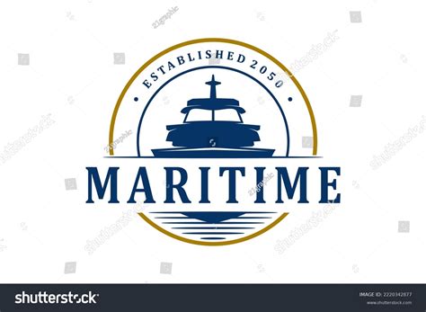 Maritime Ship Logo Design Rounded Shape Stock Vector (Royalty Free ...