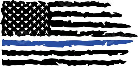 Thin Blue Line Flag Png Illustration 8513575 PNG