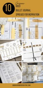 Top 10 Gold Inspired Bullet Journal Spreads | My Inner Creative