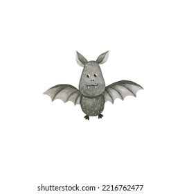 Bat Watercolor Illustration Isolated On White Stock Illustration ...