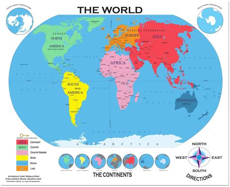 World Map With Continents Labeled