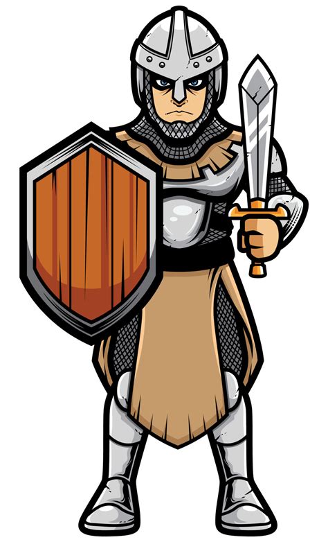 Medieval Soldier on White 13224753 Vector Art at Vecteezy