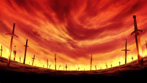 Sword on the ground with red sky, sword, fantasy art, sky HD wallpaper ...