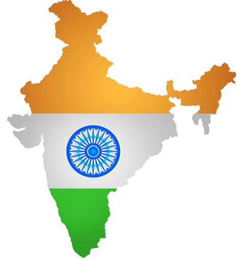 India Flag Map Png