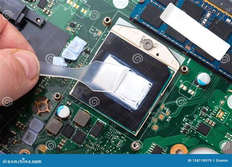 Replacing Thermal Paste on a Laptop. Stock Image - Image of detail ...