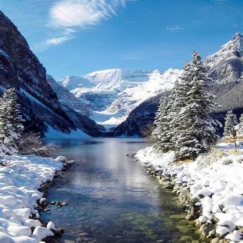 Winter in Lake Louise | High-Quality Nature Stock Photos ~ Creative Market