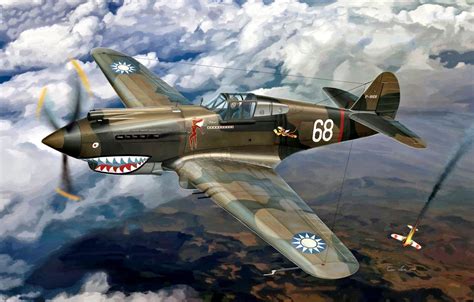 Wallpaper Warhawk, P-40C, Curtiss P-40, American Volunteer Group ...