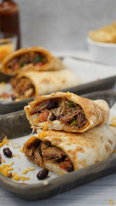 Cheesy Pulled Pork Burritos