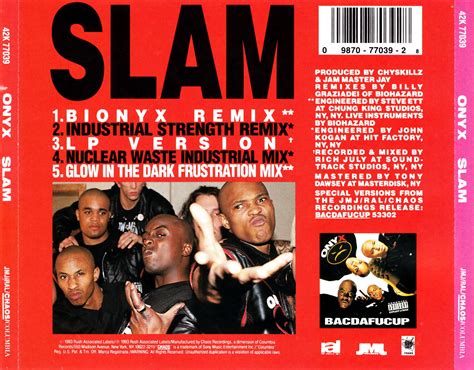 highest level of music: Onyx - Slam (The Alternatives)-CDM-1993