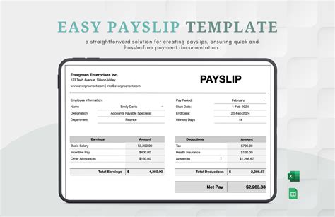 Consultant Payslip Template in Word, Google Docs, Pages - Download ...