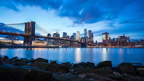 7680x4320 Brooklyn Bridge Blue Sky Buildings 8k 8K ,HD 4k Wallpapers ...