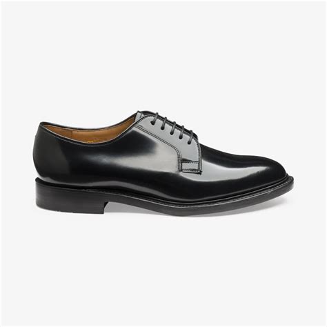 Loake 771 Black Polished Leather Blucher Shoes - 7Mile Shoes