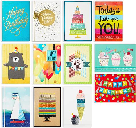 Hallmark Birthday Cards Assortment, 12 Cards with Envelopes (Premium ...