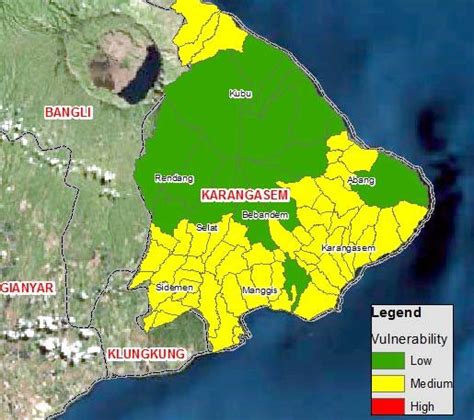 The vulnerability component map of Kabupaten Karangasem based on the ...