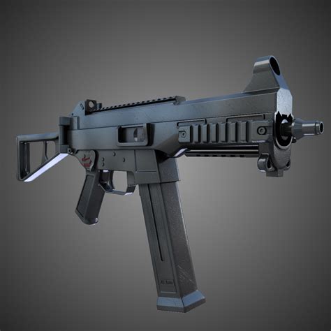 UMP45 Submachine gun Hi-Res 3D Model .max .obj .fbx .lwo .lw .lws .ma ...