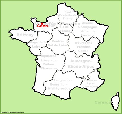 Caen location on the France map - Ontheworldmap.com