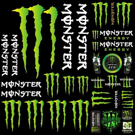 A01-Racing-Monster-Energie-Stickers-Logo-Helm-Fiets-Decals-Set-Voor ...