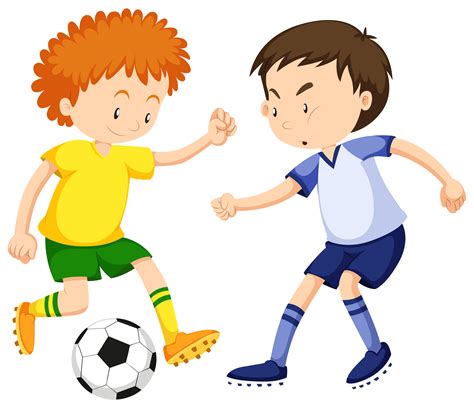 Boys playing soccer together 365355 Vector Art at Vecteezy