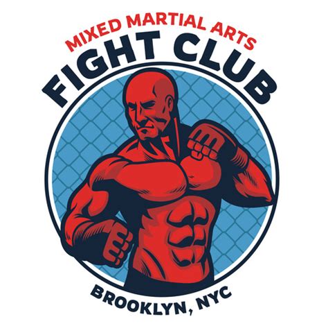 Colorful mma fight club logo vector free download