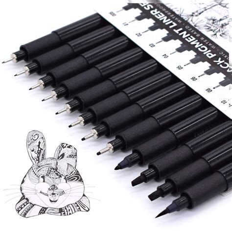 TWOHANDS Set of 12 Micro Pens,Art Pens,Fineliner Ink Pens,Technical ...