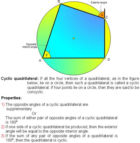 Cyclic quadrilatera l : If all the four vertices of a quadrilateral, as ...