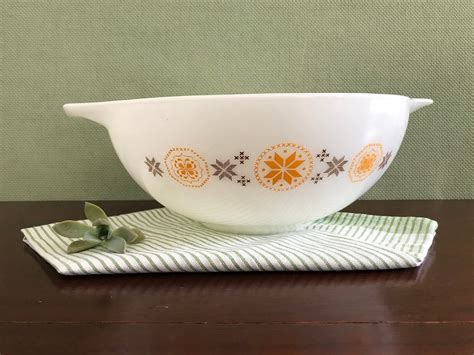 Vintage Pyrex Mixing Bowl, Town and Country pattern, Large Cinderella ...