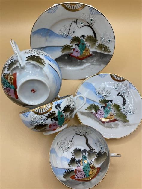 Antique Japanese Eggshell Porcelain Kutani Meiji Tea Set for - Etsy ...