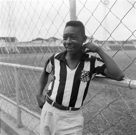 Pele Smiling in a Santos Jersey at Vila Belmiro Football Icon, World ...