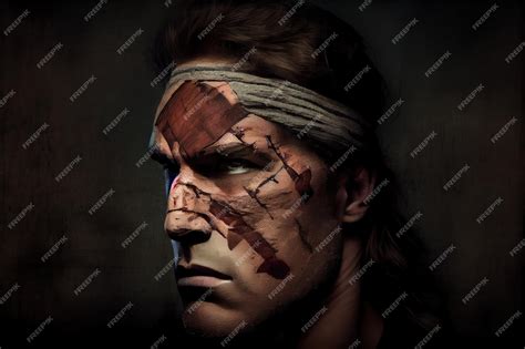 Premium AI Image | Scar from healing with stitches and bandages