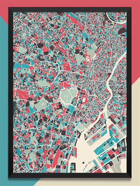 ($24) Modern Map Art Prints | Amazingly detailed, modern maps ...