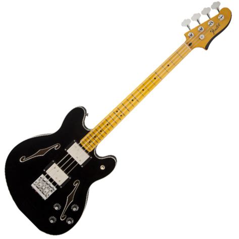 DISC Fender Starcaster Bass, Maple Neck, Black at Gear4music