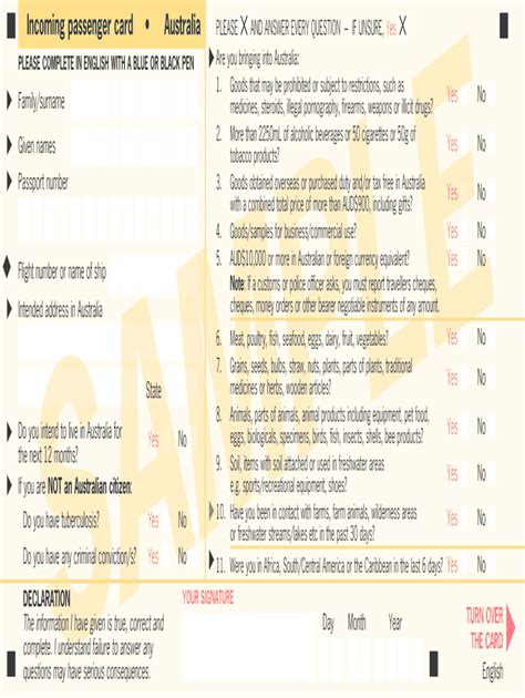 Customs Declaration Form Fillable - Printable Forms Free Online