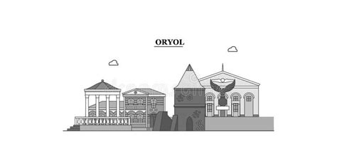 Russia, Oryol City Skyline Isolated Vector Illustration, Icons Stock ...