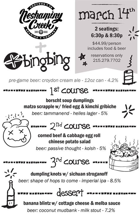 Bing Bing Dim Sum to host four-course beer dinner with Neshaminy Creek ...