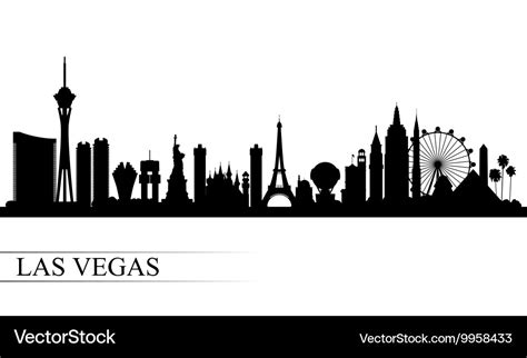 Las vegas city skyline silhouette background Vector Image