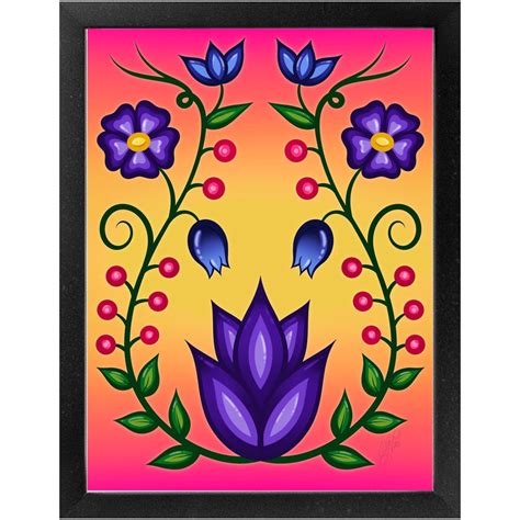 Framed Print Sunset Ojibwe Floral Ojibwa Native American Woodland ...