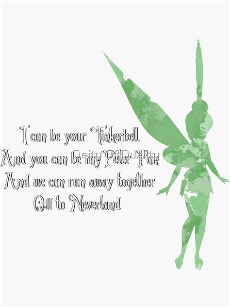 "I Can Be Your Tinkerbell Quote Watercolour" Sticker by EloisaRelish ...