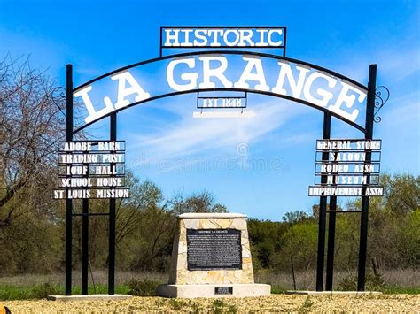 Historic La Grange Giant Sign and Landmark Stock Image - Image of blue ...