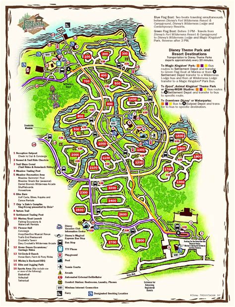 Disney Resorts -- Fort Wilderness Resort & Campground map | Fort ...