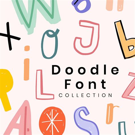 Doodle font style collection poster | Premium Vector - rawpixel