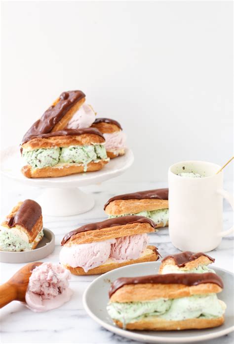 Chocolate Eclair Ice Cream Sandwiches for National Eclair Day - Paper ...