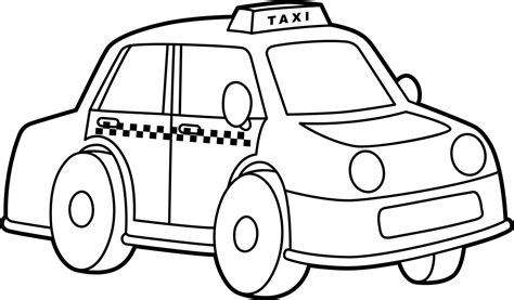 Taxi Coloring Page Isolated for Kids 5163086 Vector Art at Vecteezy