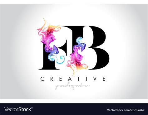 Fb vibrant creative leter logo design Royalty Free Vector