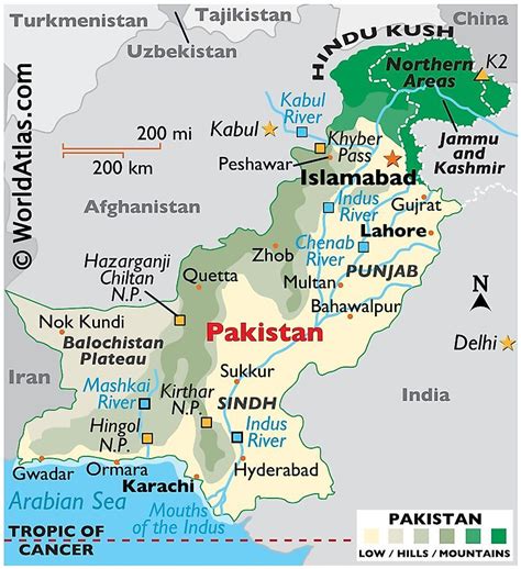 Pakistan Maps & Facts - World Atlas Pakistan Map, Temple Thailand ...