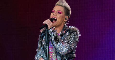 Pink fan throws bag of mother's ashes on stage during performance ...