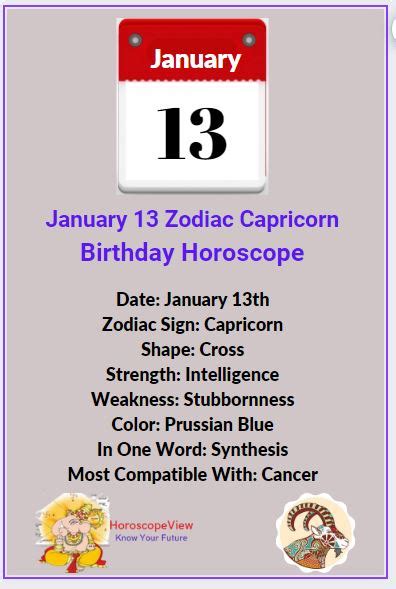 January 13 Zodiac Sign Personality (Capricorn)